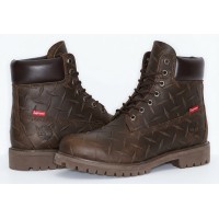 Ботинки Timberland Supreme x 6 Inch Premium Waterproof Boot Embossed Diamond Plate Brown