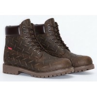 Ботинки Timberland Supreme x 6 Inch Premium Waterproof Boot Embossed Diamond Plate Brown