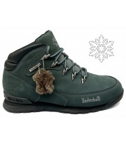 Полуботинки Timberland Euro Sprint 2 Hiker Deep Green Black с мехом
