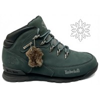 Полуботинки Timberland Euro Sprint 2 Hiker Deep Green Black с мехом