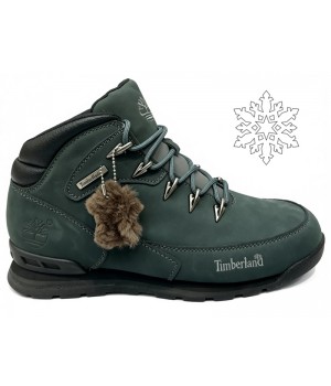 Полуботинки Timberland Euro Sprint 2 Hiker Deep Green Black с мехом