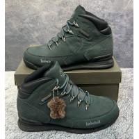 Полуботинки Timberland Euro Sprint 2 Hiker Deep Green Black с мехом