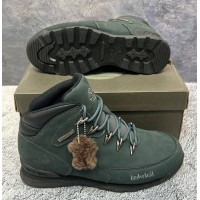 Полуботинки Timberland Euro Sprint 2 Hiker Deep Green Black с мехом