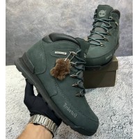Полуботинки Timberland Euro Sprint 2 Hiker Deep Green Black с мехом