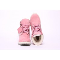 Timberland ботинки 10061 розовые зимние с мехом (36-41)