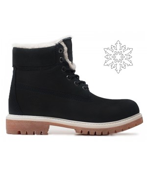 Timberland ботинки 18027 черные зимние с мехом (36-46)