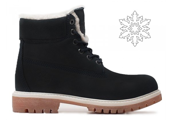 Timberland ботинки 18027 черные зимние с мехом (36-46)