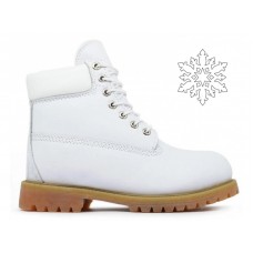 Ботинки Timberland 17061 White белые зимние с мехом