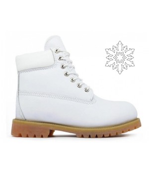 Ботинки Timberland 17061 White белые зимние с мехом