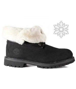 Timberland Roll-Top Black черные зимние с мехом