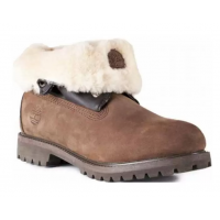 Женские Timberland Roll-Top Brown коричневые зимние с мехом