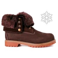 Женские Timberland Teddy Albina коричневые зимние с мехом (36-41)