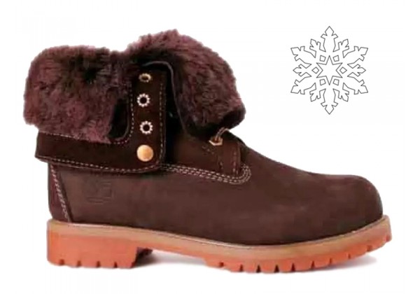 Женские Timberland Teddy Albina коричневые зимние с мехом (36-41)