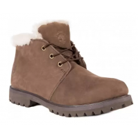 Мужские ботинки Timberland 10061 Brown Shot коричневые зимние с мехом