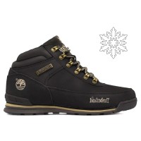 Timberland World Hiker Brown черные зимние с мехом