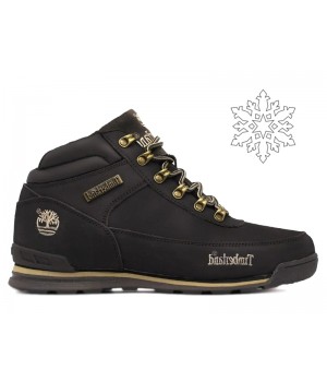 Timberland World Hiker Brown черные зимние с мехом