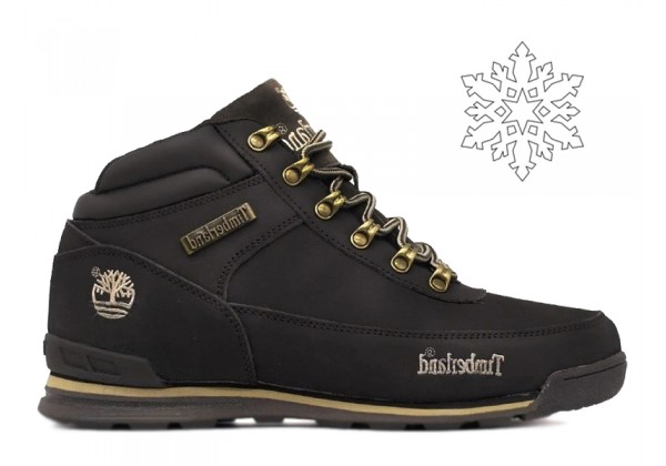 Timberland World Hiker Brown черные зимние с мехом