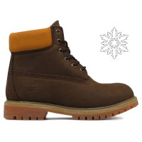 Ботинки Timberland 17061 Chocolate зимние с мехом