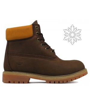 Ботинки Timberland 17061 Chocolate зимние с мехом