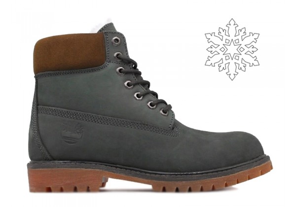 Ботинки Timberland 17061 Grey серые зимние