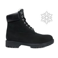 Timberland 6 Inch Premium Boot WP Black с белым мехом