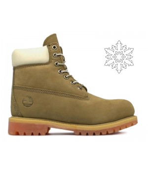 Ботинки Timberland 17061 Olive зимние с мехом