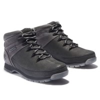 Timberland Euro Sprint Mid Hiker Mountain Boots Black Grey Nubuck