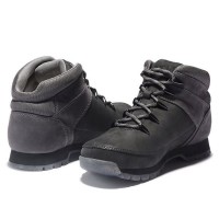 Timberland Euro Sprint Mid Hiker Mountain Boots Black Grey Nubuck