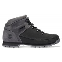 Timberland Euro Sprint Mid Hiker Mountain Boots Black Grey Nubuck