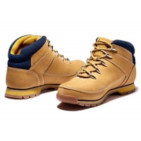 Timberland Euro Sprint Mid Hiker Mountain Boots Yellow Navy Blue