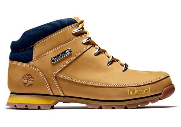 Timberland Euro Sprint Mid Hiker Mountain Boots Yellow Navy Blue