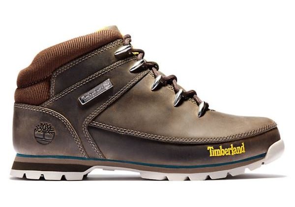 Timberland Euro Sprint Mid Hiker Mountain Boots Dark Brown Turquoise