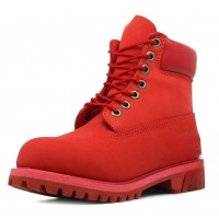 Timberland ботинки 10061 красные демисезонные женские (36-41)