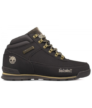 Timberland World Hiker Brown черные зимние с мехом