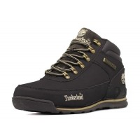 Timberland World Hiker Brown черные зимние с мехом