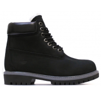 Ботинки Timberland 17061 Black зимние с белым мехом