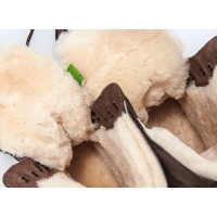 Ботинки Timberland Teddy Fleece Dark Chocolate с натуральным мехом