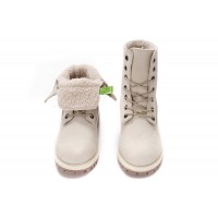 Timberland Teddy Fleece Fold-Down WP Ankle Boot Winter White Белые