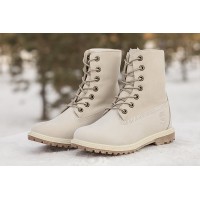 Timberland Teddy Fleece Fold-Down WP Ankle Boot Winter White Белые