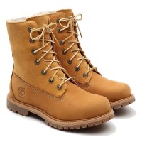 Ботинки Timberland Authentics Teddy Fleece WP Wheat Folddown Wide Boots (36-41) 