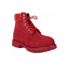 Timberland ботинки 10061 красные зимние с мехом (36-40)