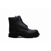 Timberland ботинки 10061 кожаные черные зимние с мехом (36-46)