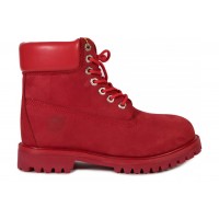 Timberland ботинки 10061 красные зимние с мехом (36-40)