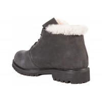 Мужские ботинки Timberland 10061 Black Shot серые зимние с мехом